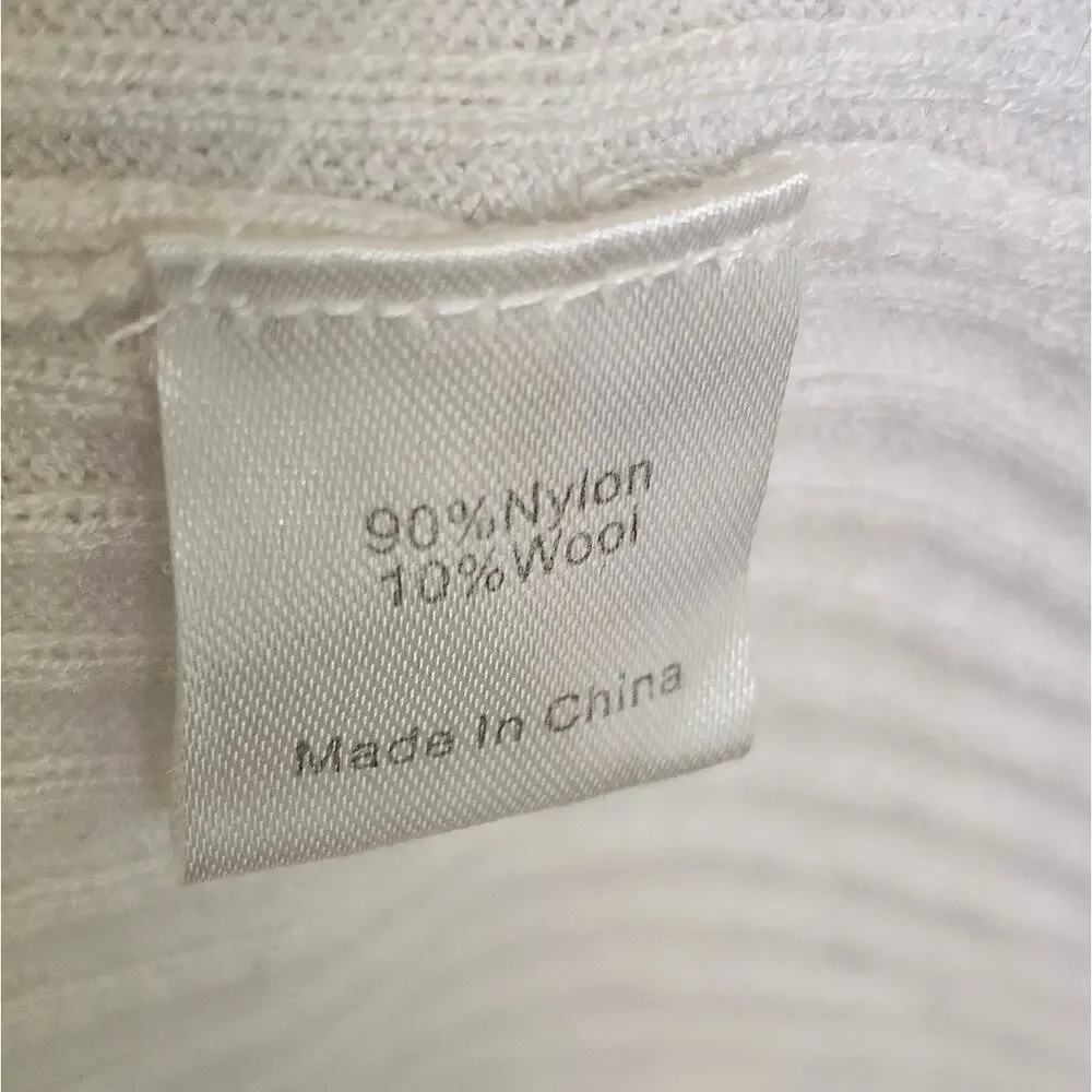 Tuckernuck Cream White Ribbed Henley 3/4 Sleeve Knit Sweater